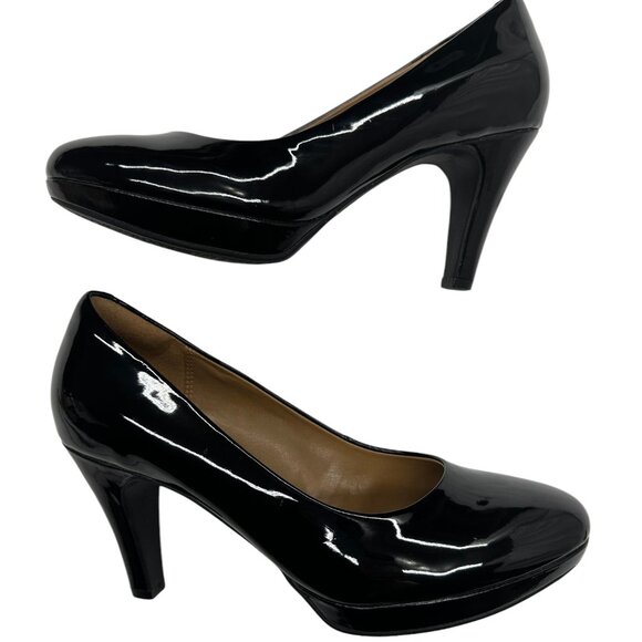 Clarks Brier Soft Cushion Black Patent Heels (8M) - Picture 1 of 10